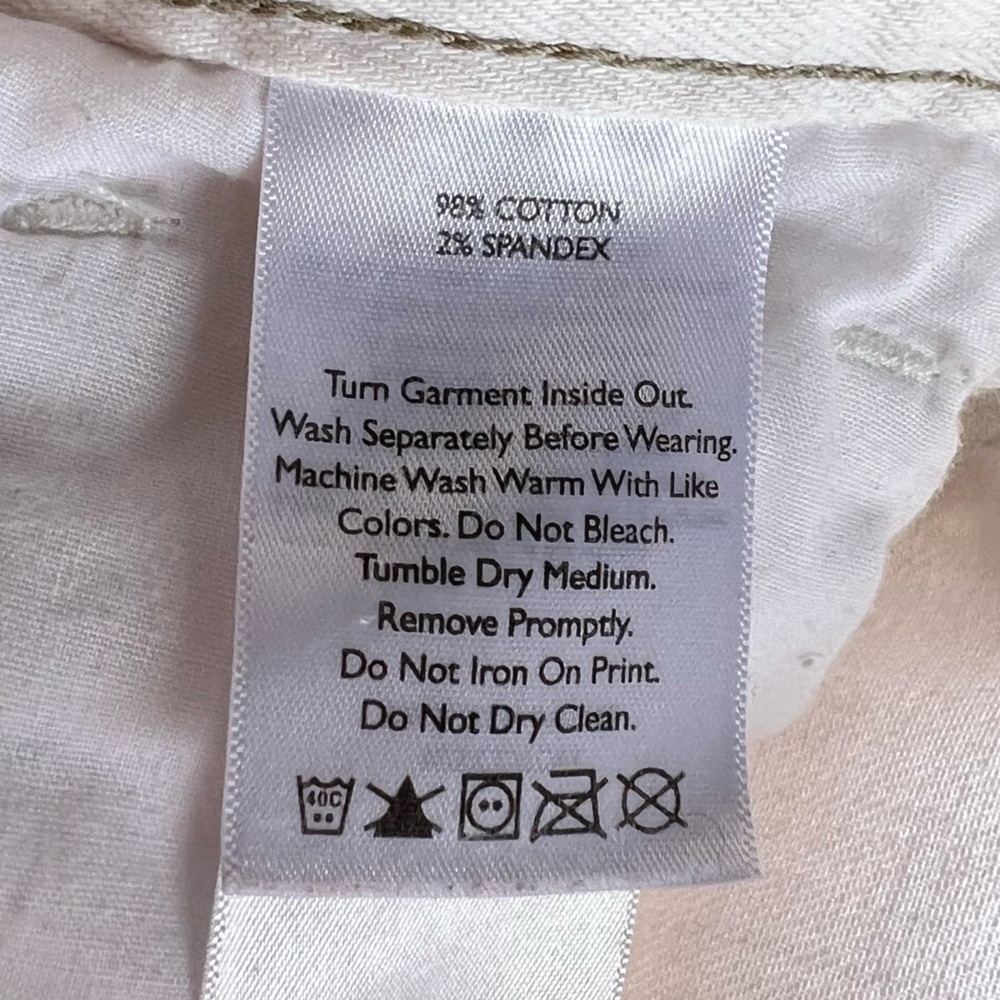 Eddie Bauer White Cotton Denim Fitted Shorts Size 0 - Picture 8 of 9